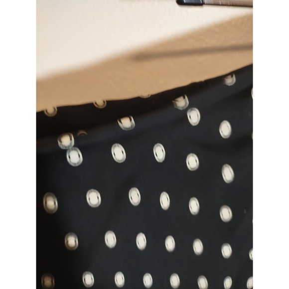 Jones New York 12 Silk Skirt Black White Polka Dot Ruffle Hem - Picture 3 of 9